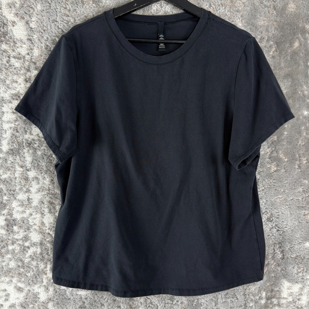 Skims Plus Size‎ 4X Minimalist Casual Top Black Short Sleeve Pullover Stretch